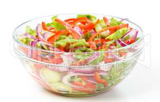 A big bowl with fresh salad