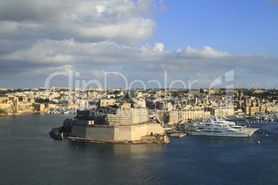 View of the Grand harbor and Fort Saint Angelo