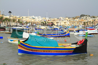 Fishing boats in Marsaxlokk harbor, Malta