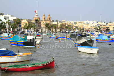 Fishing boats in Marsaxlokk harbor, Malta