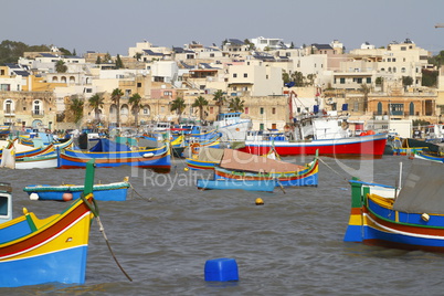 Fishing boats in Marsaxlokk harbor, Malta