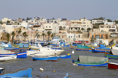 Fishing boats in Marsaxlokk harbor, Malta