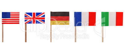 Flags of USA UK Germany France Italy