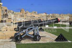 Gun Fire of saluting Lascaris Battery in Valletta, Malta