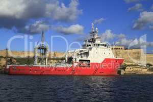 Industrial Ship in the Grand Harbour of Valletta