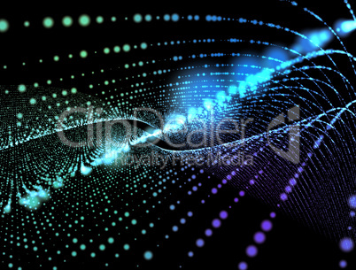 Abstract digital background glowing particles in space