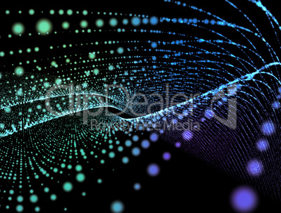 Abstract digital background glowing particles in space
