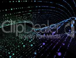 Abstract digital background glowing particles in space