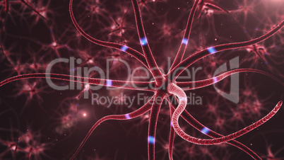 Neurons abstract red background