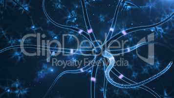 Neurons abstract blue background