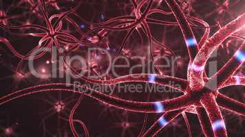 Neurons abstract red background