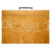 Wood briefcase isolated