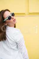 pretty woman wearing sunglasses