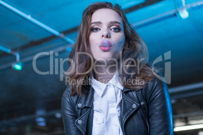 pretty woman smoking e-cigarette