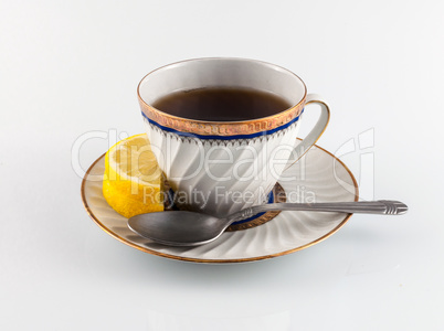 Tea cup on white background