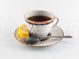 Tea cup on white background