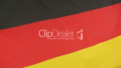 Closeup of national flag of Germany in slow motion