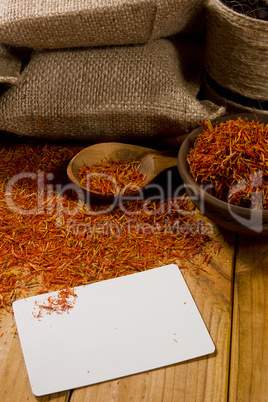 Spice saffron and bags