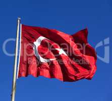 Turkish flag and blue clear sky