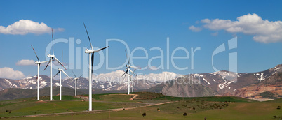 Panoramic view on wind farm