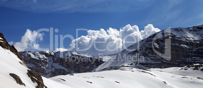 Panoramic view on mountains in nice day