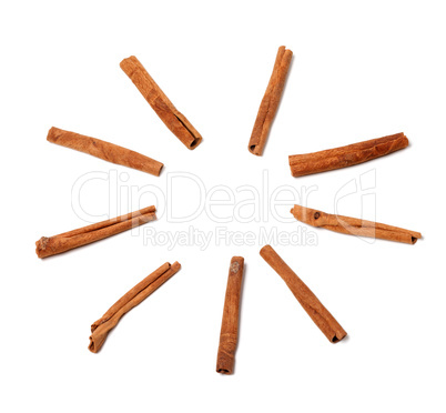 Cinnamon sticks in form of sun