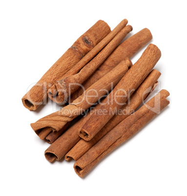 Cinnamon sticks. Top view.