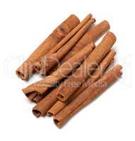 Cinnamon sticks. Top view.