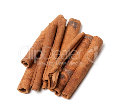 Cinnamon sticks on white