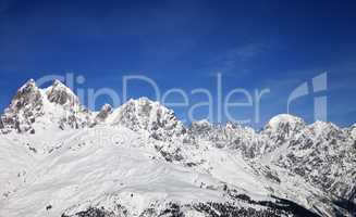 View on Mount Ushba in nice sunny day