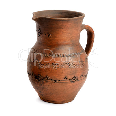 clay pot isolated on white background