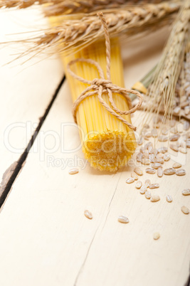 organic Raw italian pasta and durum wheat