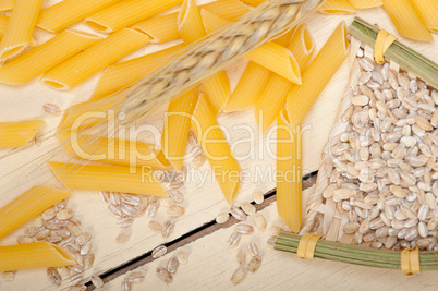 Italian pasta penne with wheat