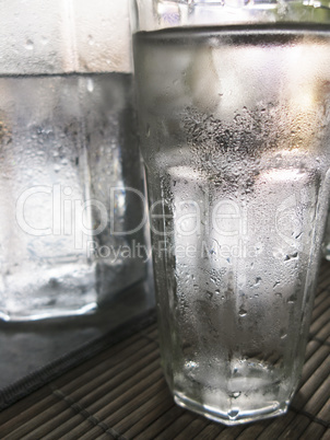 Glass of pure cold water - close up