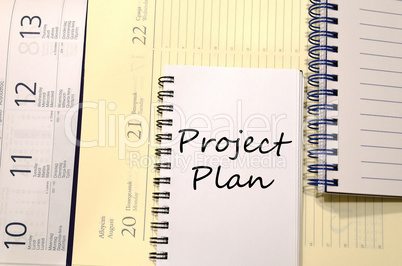 Project plan write on notebook