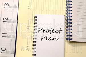 Project plan write on notebook