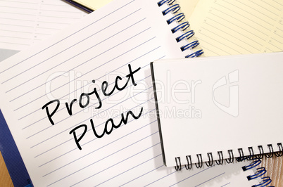 Project plan write on notebook