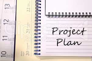 Project plan write on notebook