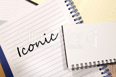 Iconic write on notebook