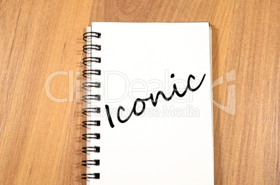 Iconic write on notebook
