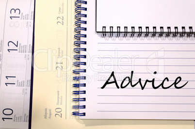 Advice write on notebook