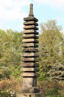 stone column in japan garden