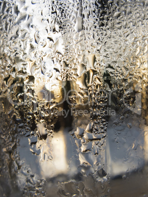 Abstract glass background - Water condensation on the cold  glas