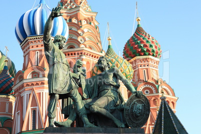 blessed basil cathedral and Statue of Minin and Pozharsky