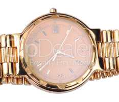 gold plated watches isolated