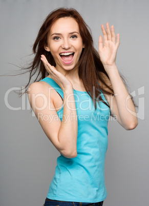 Young surprised woman