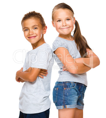 Portrait of girl and boy