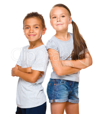 Portrait of girl and boy