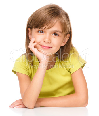 Portrait of a pensive little girl