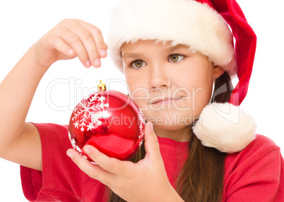 Young happy woman in christmas cloth